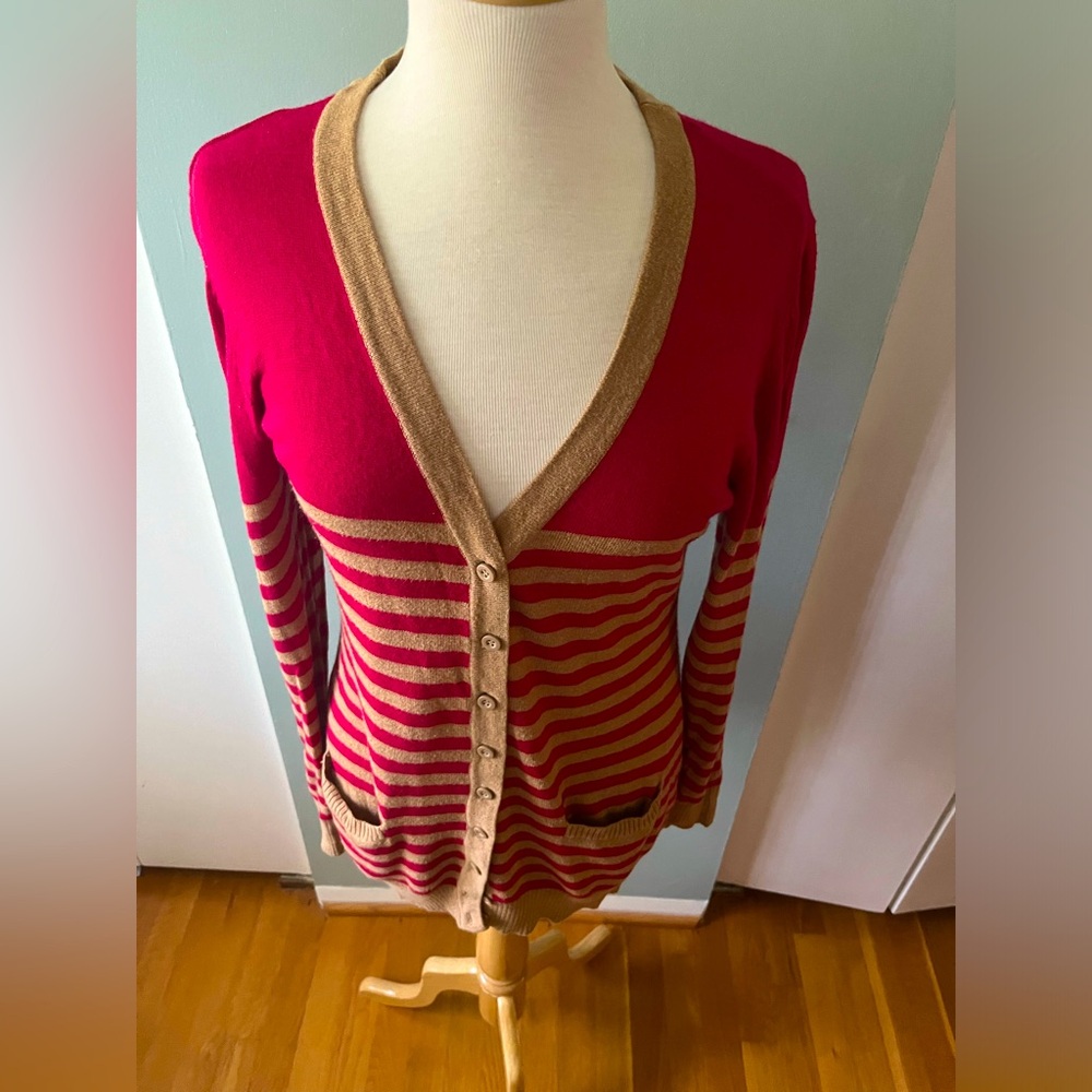 Tabitha from Anthropologie cardigan stripe tunic